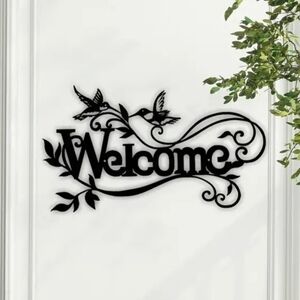 Black Metal Welcome Wall Decor